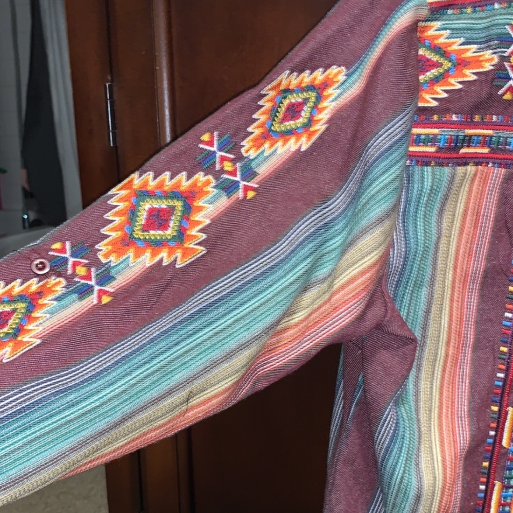 Andree By Unit Multi Color Western Button Down - image 3